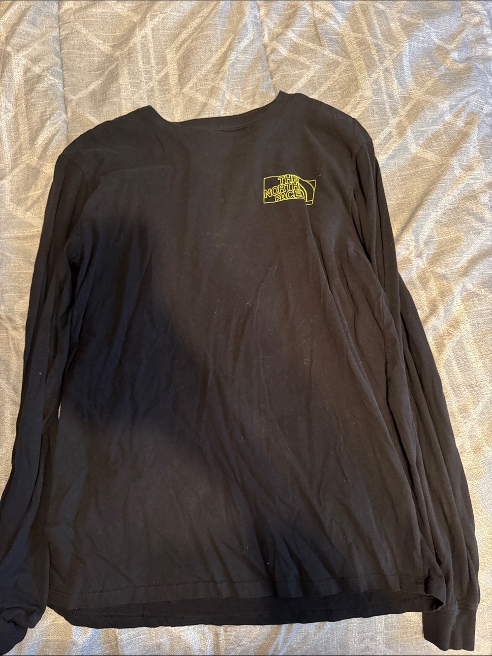The North Face Men's Long Sleeve Crew with Yellow Logo